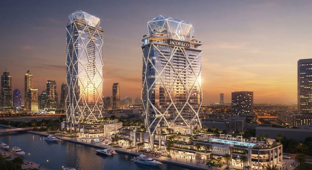 برج بن غاطي جاكوب آند كو ريزيدنسز (Burj Binghatti Jacob & Co Residences): في منطقة الخليج التجاري، والذي صُمم لينافس ليصبح أحد أطول الأبراج السكنية في العالم.